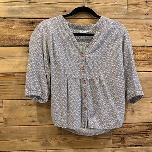 UO Leaf Print Button Down Top